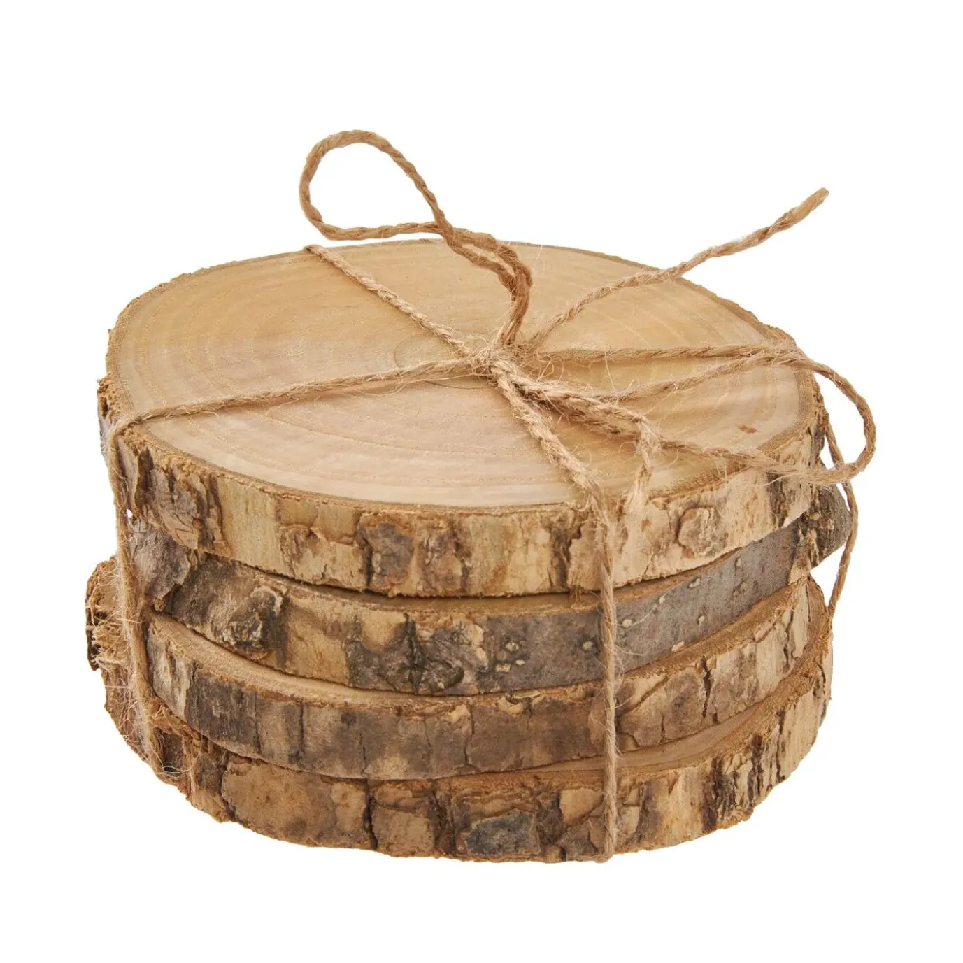 4er Set Deko-Holzscheibe, 9 Cm