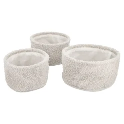 3er Set Dekokorb, Creme