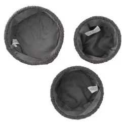 3er Set Dekokorb, Dunkelgrau