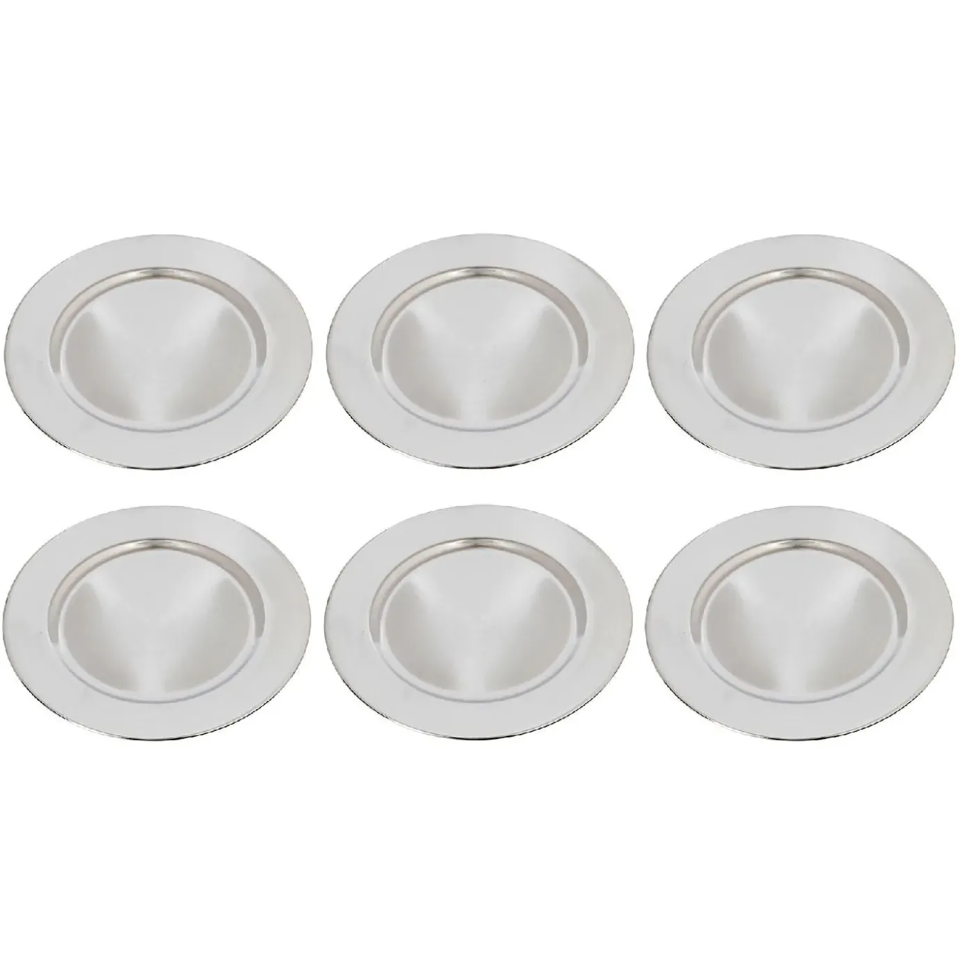 6er Set Dekoteller, 33 Cm, Silber