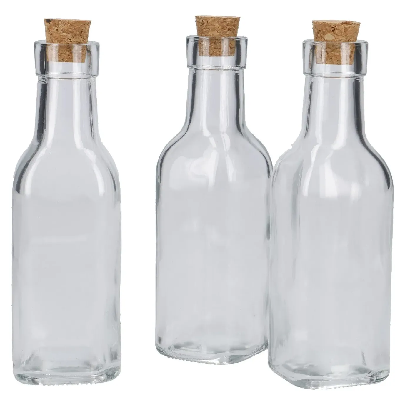 3er Set Flasche Mit Korken, 200 Ml