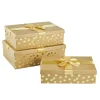 3er Set Geschenkkarton Dots/Schleife, Gold