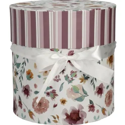 5er Set Geschenkkarton Floral/rund, Lila