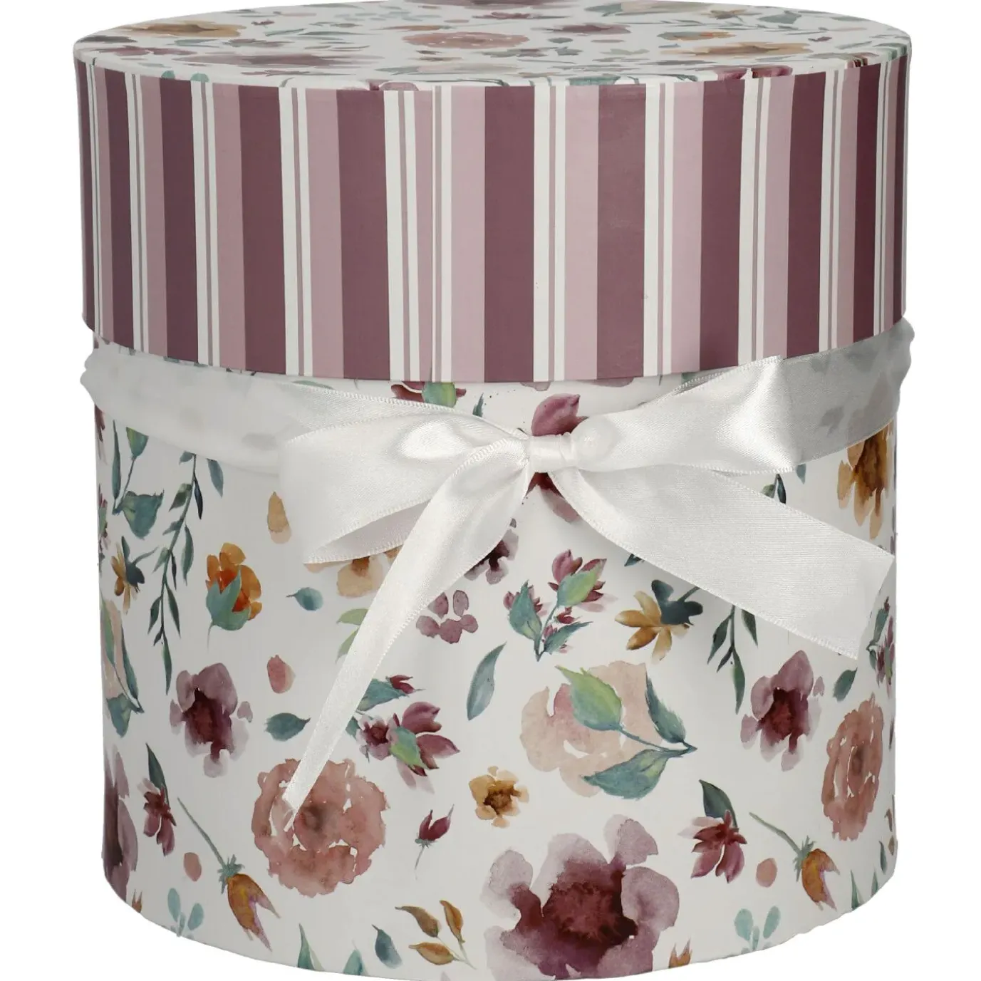 5er Set Geschenkkarton Floral/rund, Lila