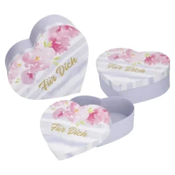 3er Set Geschenkkarton Herzform