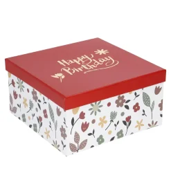 5er Set Geschenkkarton Motiv, Weiß