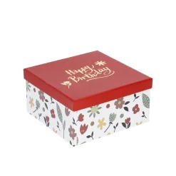 5er Set Geschenkkarton Motiv, Weiß