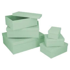 6er Set Geschenkkarton Uni, Hellmint