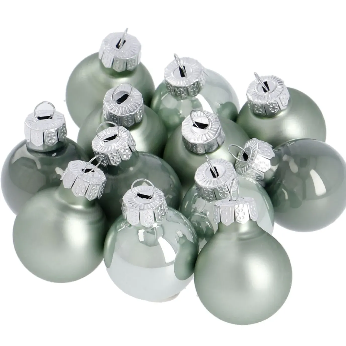 12er Set Glaskugeln 2,5 Cm, Mint