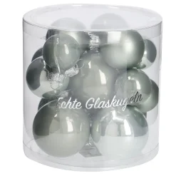 17er Set Glaskugeln Mix, Mint