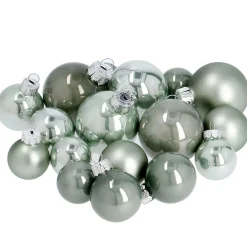 17er Set Glaskugeln Mix, Mint
