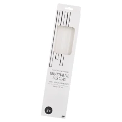 3er Set Glas-Strohhalme, 30 Cm