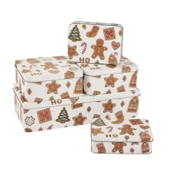 5er Set Keksdose Keksmix, Eckig, Weiß