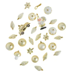 27er Set Kugelset Kunststoff, Champagner