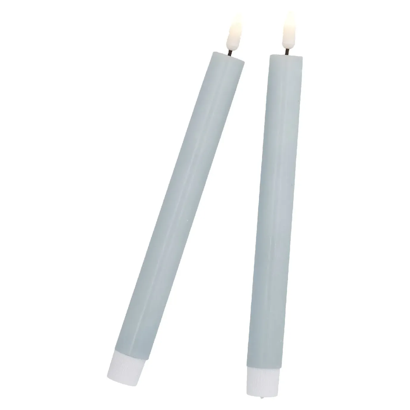 2er Set LED-Stabkerze Rustik, Salbei, 24.5 Cm