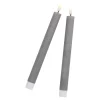 2er Set LED-Stabkerze Rustik, Grau, 24.5 Cm