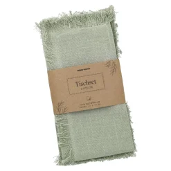 2er Set Platzset Fransen, Grün, 33 X 48 Cm