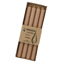 4er Set Stabkerze Rustik, Karamell, 25 Cm
