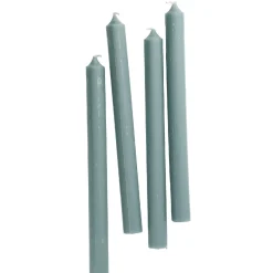4er Set Stabkerze Rustik, Mintgrün, 25 Cm