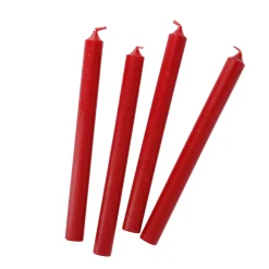 4er Set Stabkerze Rustik, Rot, 25 Cm