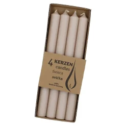 4er Set Stabkerze Rustik, Sand, 25 Cm