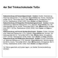 4er Set Trinkschokolade ToGo