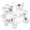 24er Weihnachtskugeln Mix, Silber/weiß