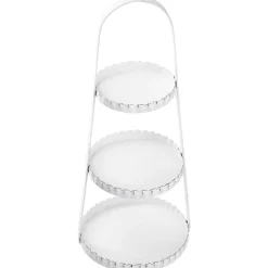Etagere Metall, 3 Teller, Weiß, 40 Cm