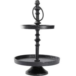 Etagere Shiva, 2 Teller, Schwarz, 32 Cm