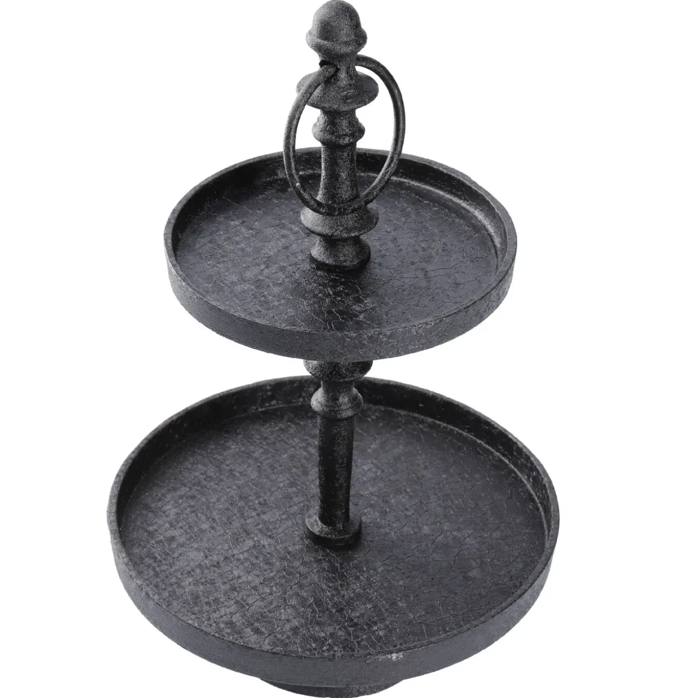 Etagere Shiva, 2 Teller, Schwarz, 32 Cm