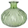 Flaschenvase Kugel, Rauten/grün, 14 X 13 Cm