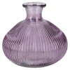 Flaschenvase Kugel, Rillen/lila, 14 X 13 Cm
