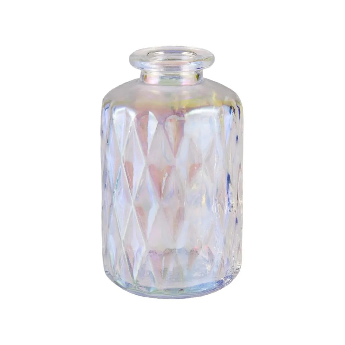 Flaschenvase Pearl, Rauten/rund, 10 Cm