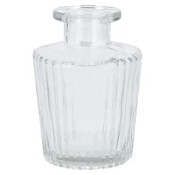 Flaschenvase Relief, Rille, Klar, 10 Cm