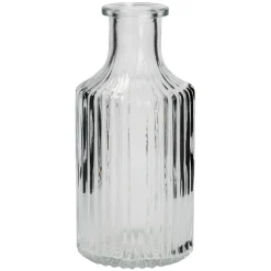 Flaschen-Vase Rillen, Schmal, 7 X 14 Cm
