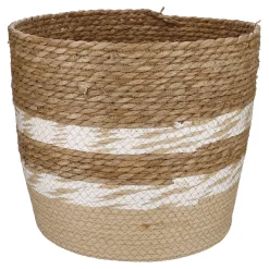 Flechtkorb Streifen, Natur/weiß, 35 X 30.5 Cm