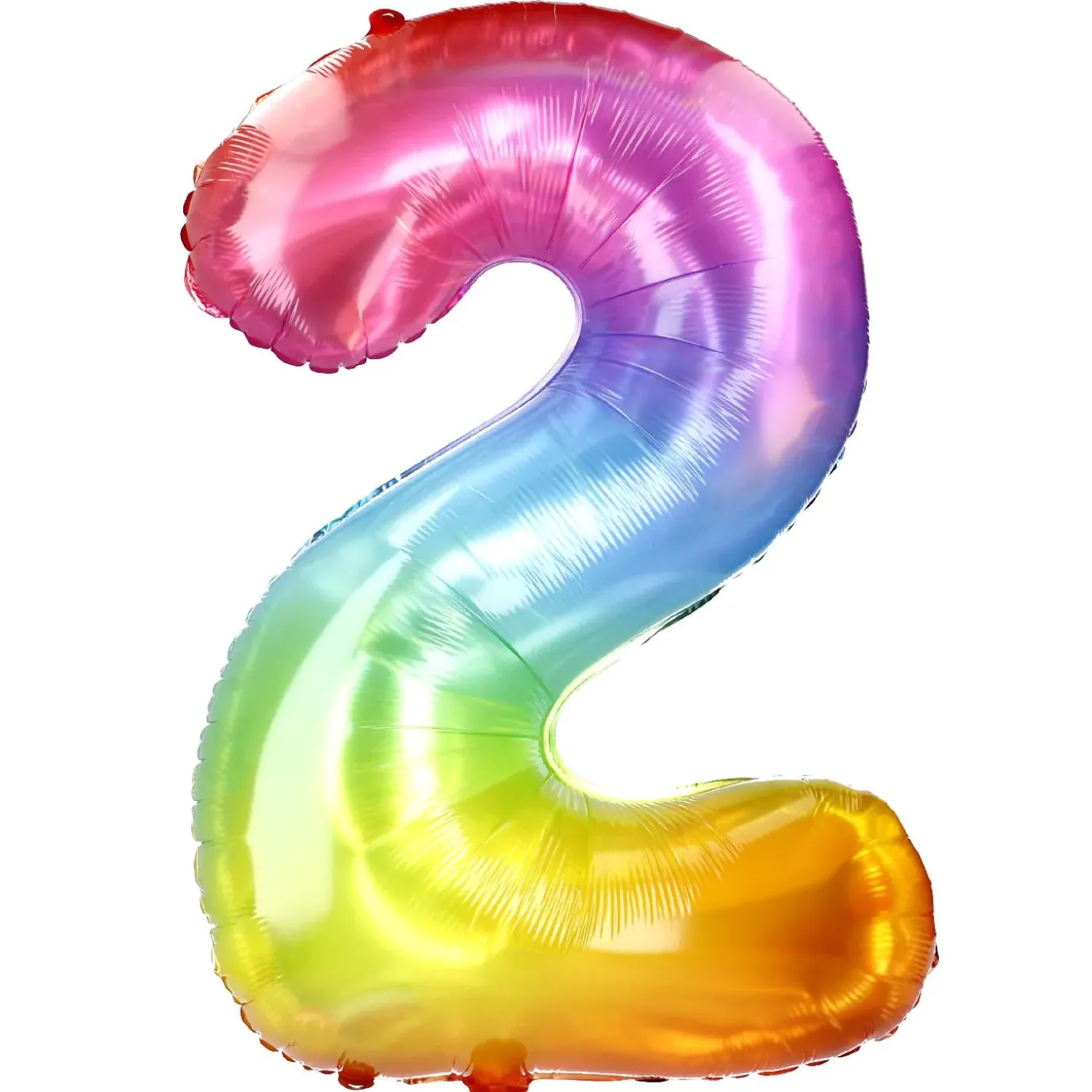 Folienballon Zahl 2, Bunt, 80 Cm