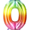 Folienballon Zahl 0, Bunt, 80 Cm