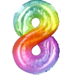 Folienballon Zahl 8, Bunt, 80 Cm