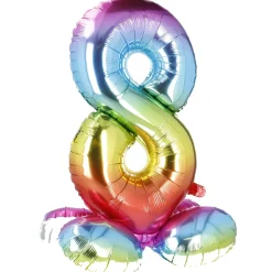 Folienballon Zahl 8, Stehend, 81 Cm