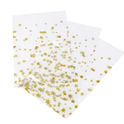 Folienbeutel, 10 Stück, Sterne/gold, 15 X 24 Cm