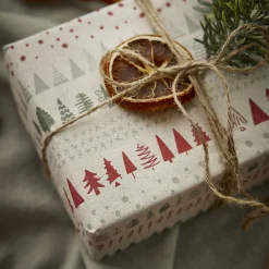 Geschenkpapier Graspapier, Bäume/creme, 1 X 3 M