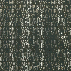 Geschenkpapier Prägung/Schrift, Dunkelgrün/gold, 2 M
