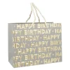 Geschenktüte Happy Birthday, Grau, 23 X 18 Cm