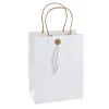 Geschenktüte Mit Knopf, Weiß, 17.5 X 23 Cm