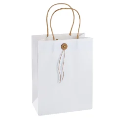 Geschenktüte Mit Knopf, Weiß, 17.5 X 23 Cm