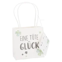 Geschenktüte Spruch, Tüte Glück, 10 X 10 Cm