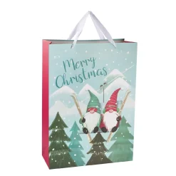 Geschenktüte Wichtel/Baum, Ski, 33 X 46 Cm
