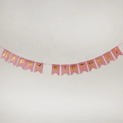 Girlande Happy Birthday, Holo/rot, 4 Meter