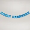 Girlande Happy Birthday, Holo/blau, 4 Meter